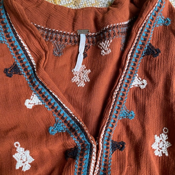 Free People Star Gazer mini embroidered dress orange - Picture 3 of 6